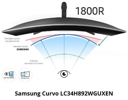 Monitor usb 4k Samsung LC34H892WGUXEN Curvo